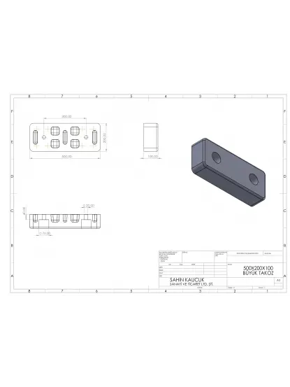 500 x 200 mm Rampa Dayama Takozu